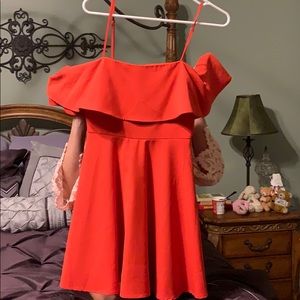 Brand new bright coral cold shoulder dress